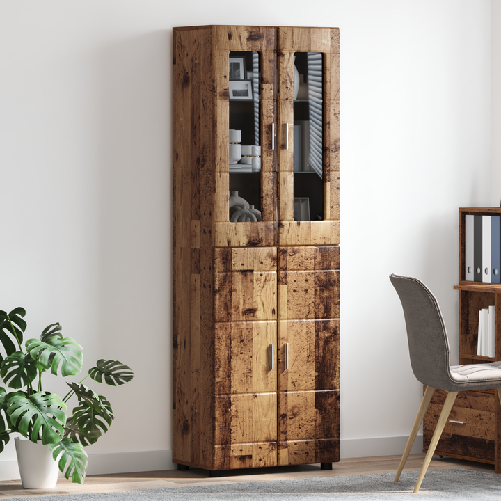 Highboard FLORIN Gammelt træ 60 x 35 x 182 cm Konstrueret træ