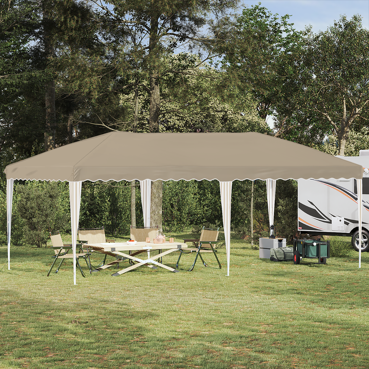 Pop-up Festtelt 575 x 290 x 245 cm Cremefarvet