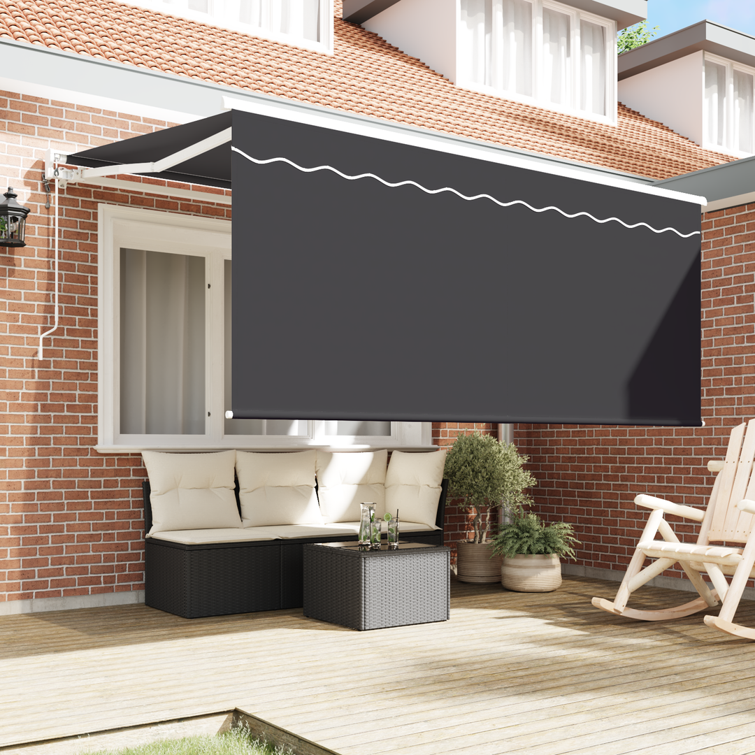 Utrækkelig Markise Antracit 300 x 200 cm Polyester og Aluminium