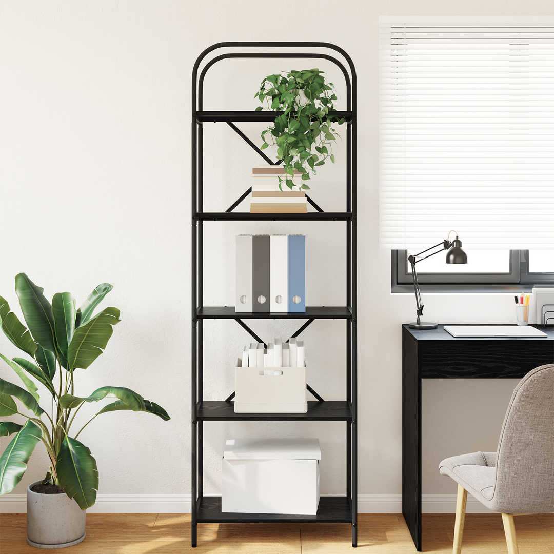 Bogreol Sort eg 60 x 30 x 183 cm Konstrueret træ
