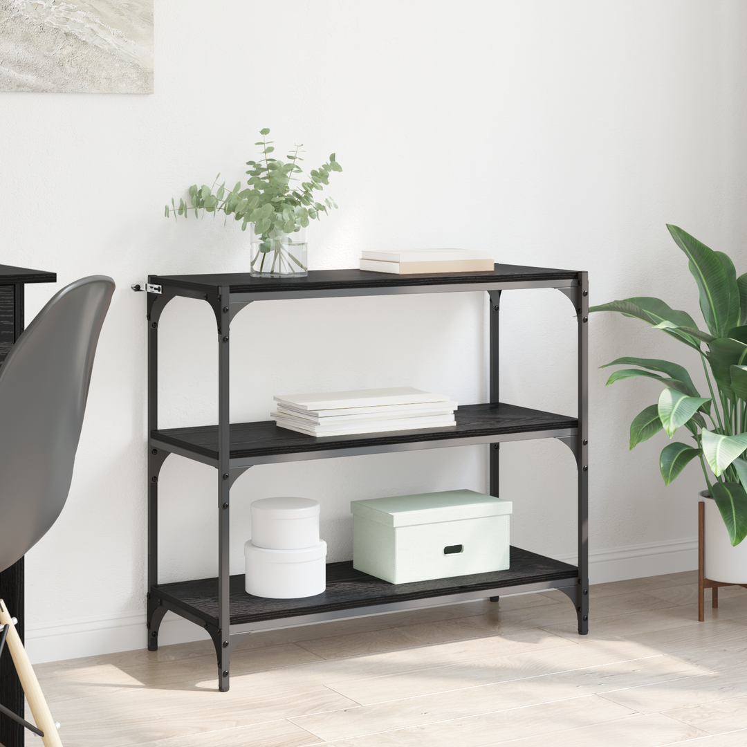 Bogskab Sort eg 80 x 33 x 70,5 cm Ingeniørt træ og jern