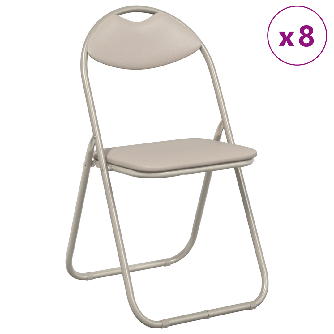 Sammenklappelig stol 8 pcs Sandfarvet 48 x 43,5 x 81 cm
