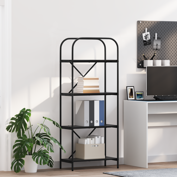 Bogreol Sort eg 60 x 30 x 146 cm Konstrueret træ