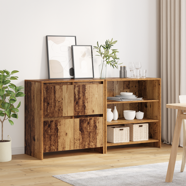 Sideboard 2 pcs Gammelt træ 70 x 41 x 75 cm Konstrueret træ