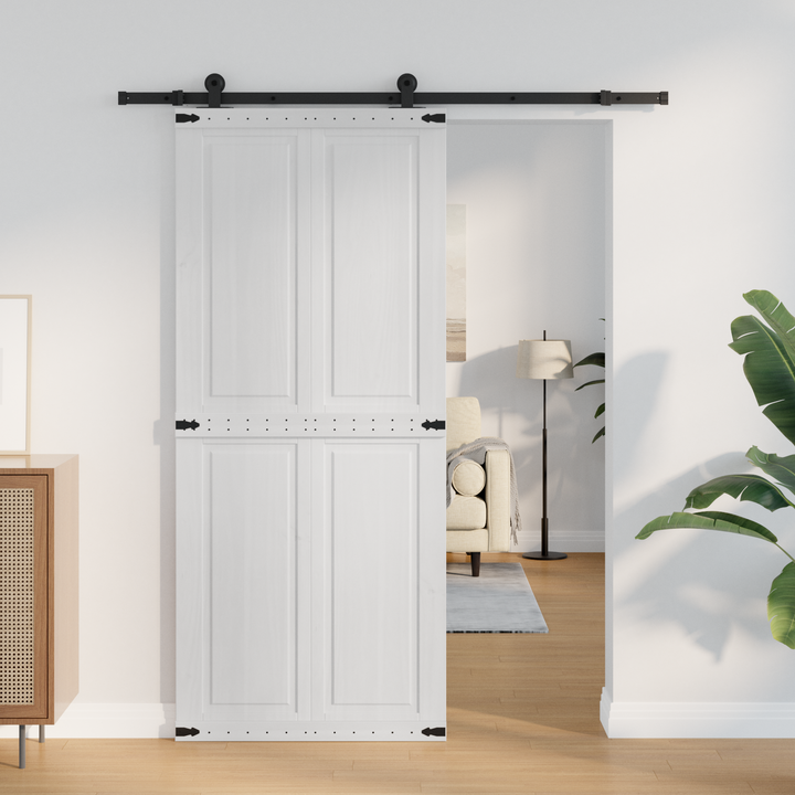 Ladedør Corona Hvid 90 x 210 cm Massivt fyrretræ