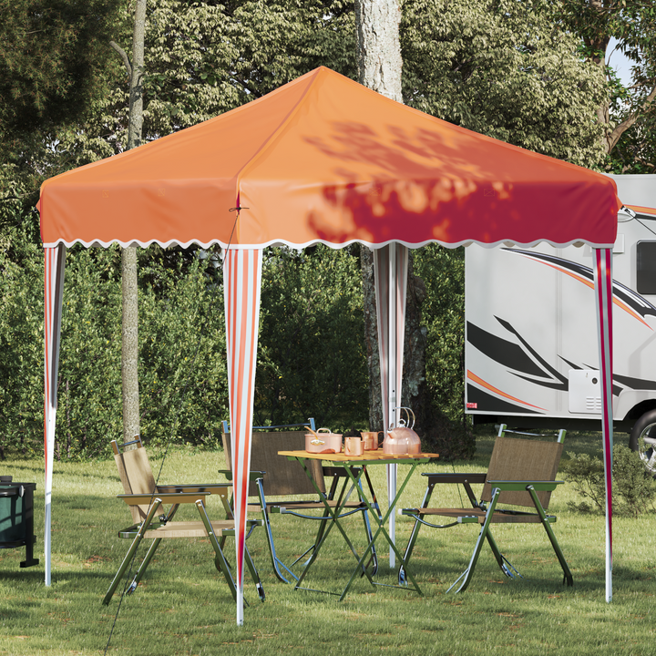 Pop-up Festtelt 195 x 195 x 245 cm Orange Oxford stof