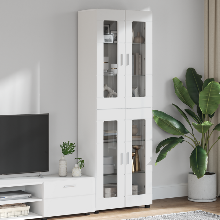 Highboard med dør FLORIN Hvid 60 x 35 x 182 cm Konstrueret træ