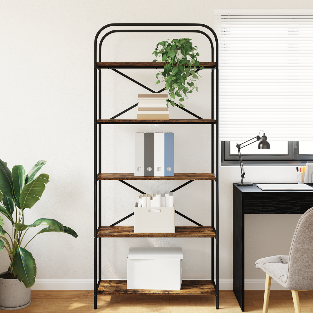 Bogreol Røget eg 80 x 30 x 183 cm Konstrueret træ