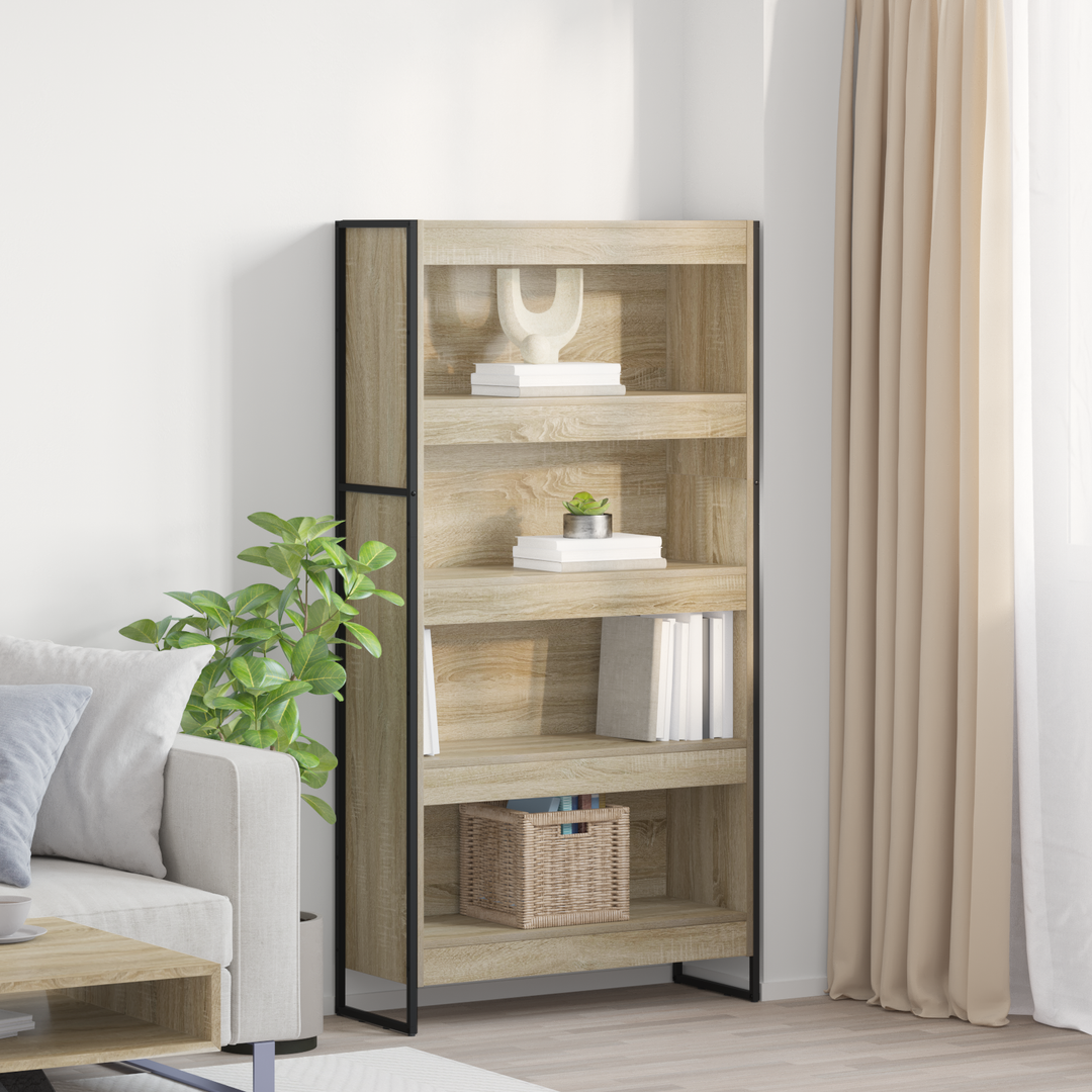 Bogskab 80 x 30 x 155 cm Konstrueret træ Sonoma