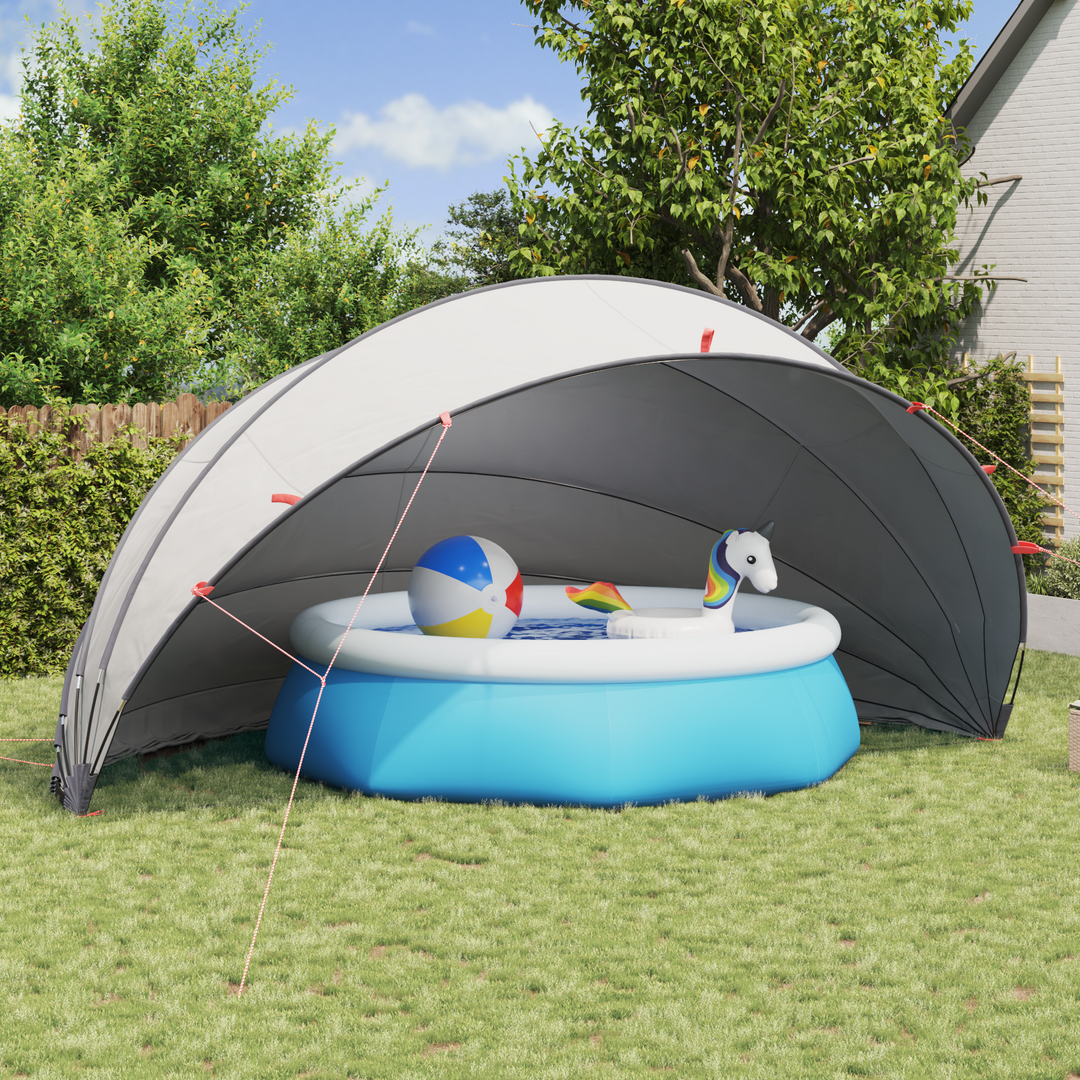 Pool Dome Grå og orange 592 x 590 x 275 cm