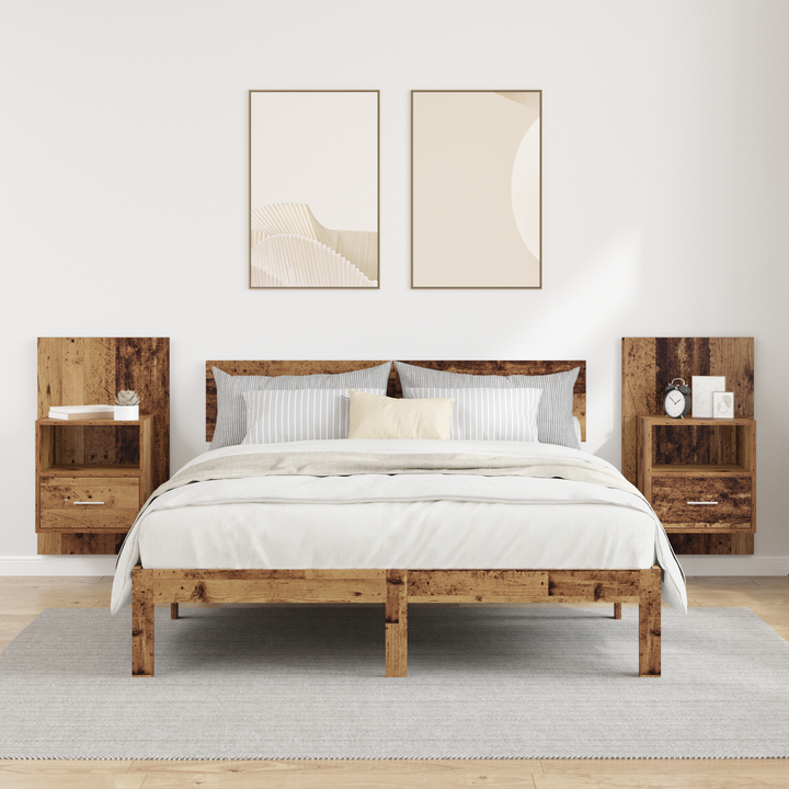 Natskab 2 pcs Gammelt træ 50 x 32,5 x 80 cm Konstrueret træ