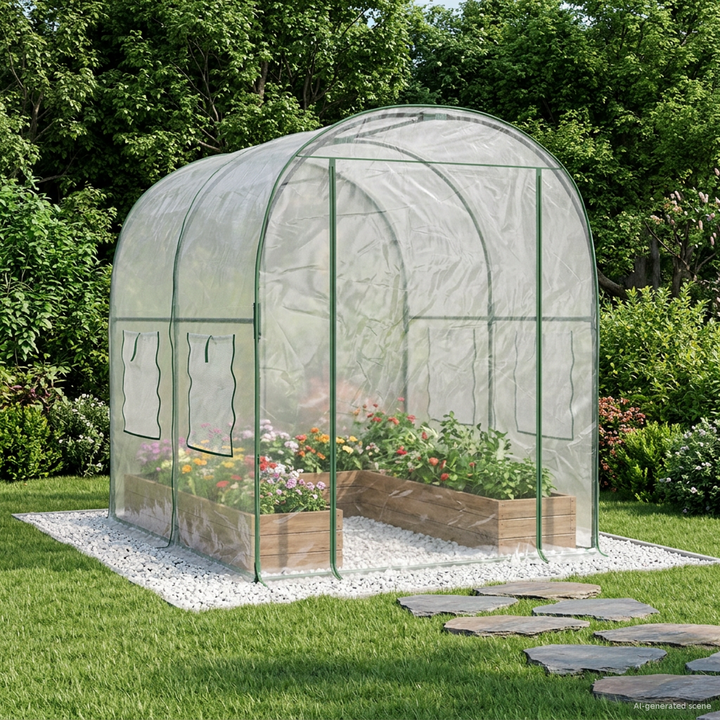 Drivhus med ramme 160 x 200 x 192,5 cm PVC Transparent