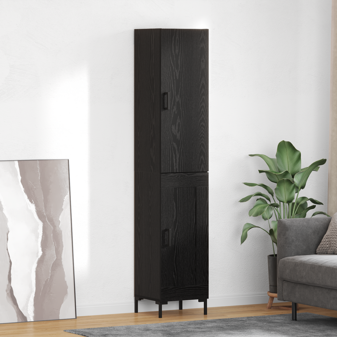 Highboard Sort eg 34,5 x 34 x 180 cm Konstrueret træ