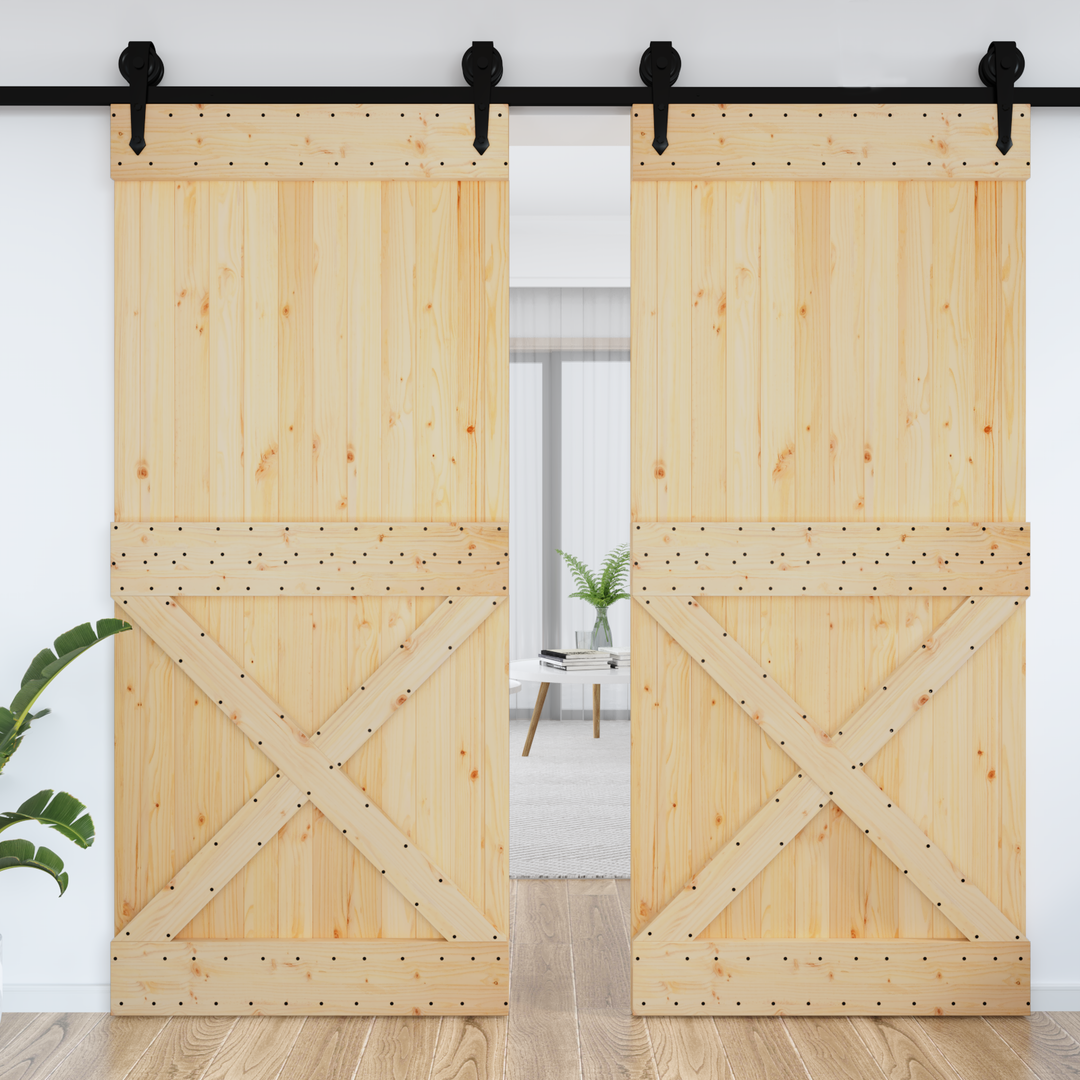 Dør NARVIK Naturfarvet 100 x 210 cm Massivt Fyrretræ