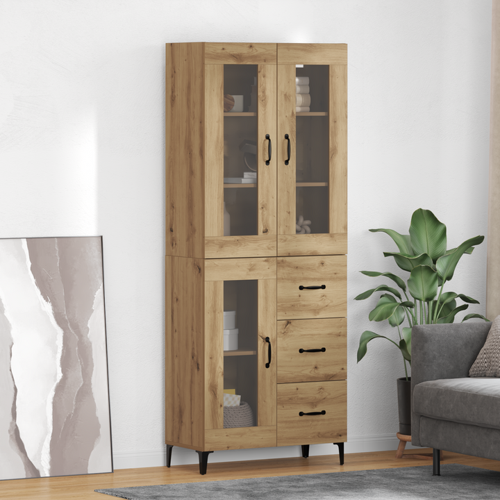 Highboard Artisan Egetræ 69,5 x 34 x 180 cm Konstrueret træ