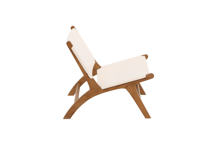 Vind Rike Lounge Chair  - Teak / Cream PU Leather