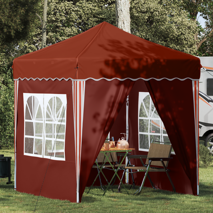 Pop-up Festtelt 195 x 195 x 245 cm Terrakotta Oxford stof