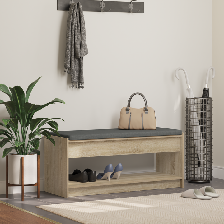 Hallbænk Sonoma eg 103 x 38 x 45 cm Kunstigt træ og stof