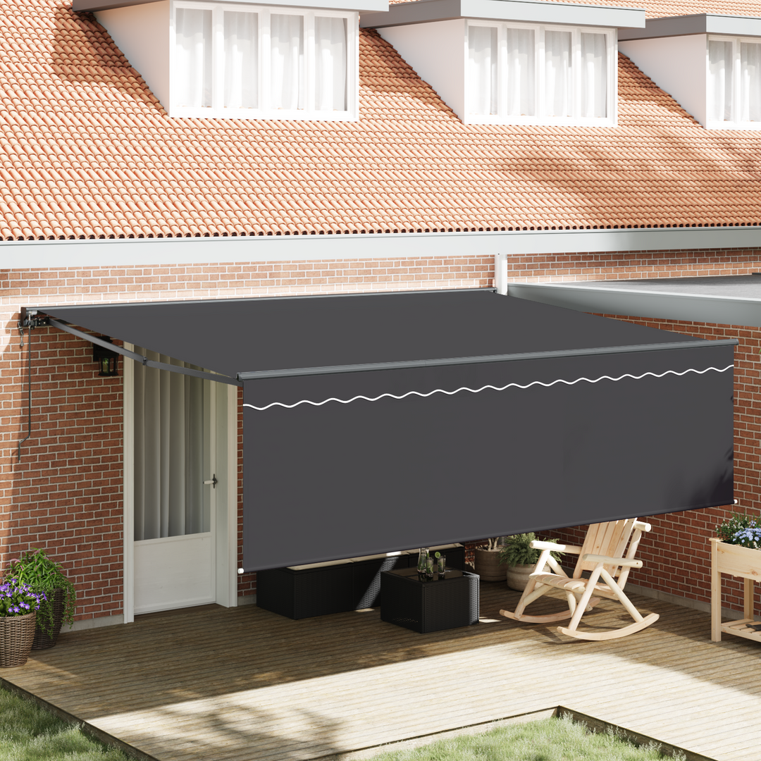 Utrækkelig Markise Antracit 450 × 350 cm Polyester og Aluminium