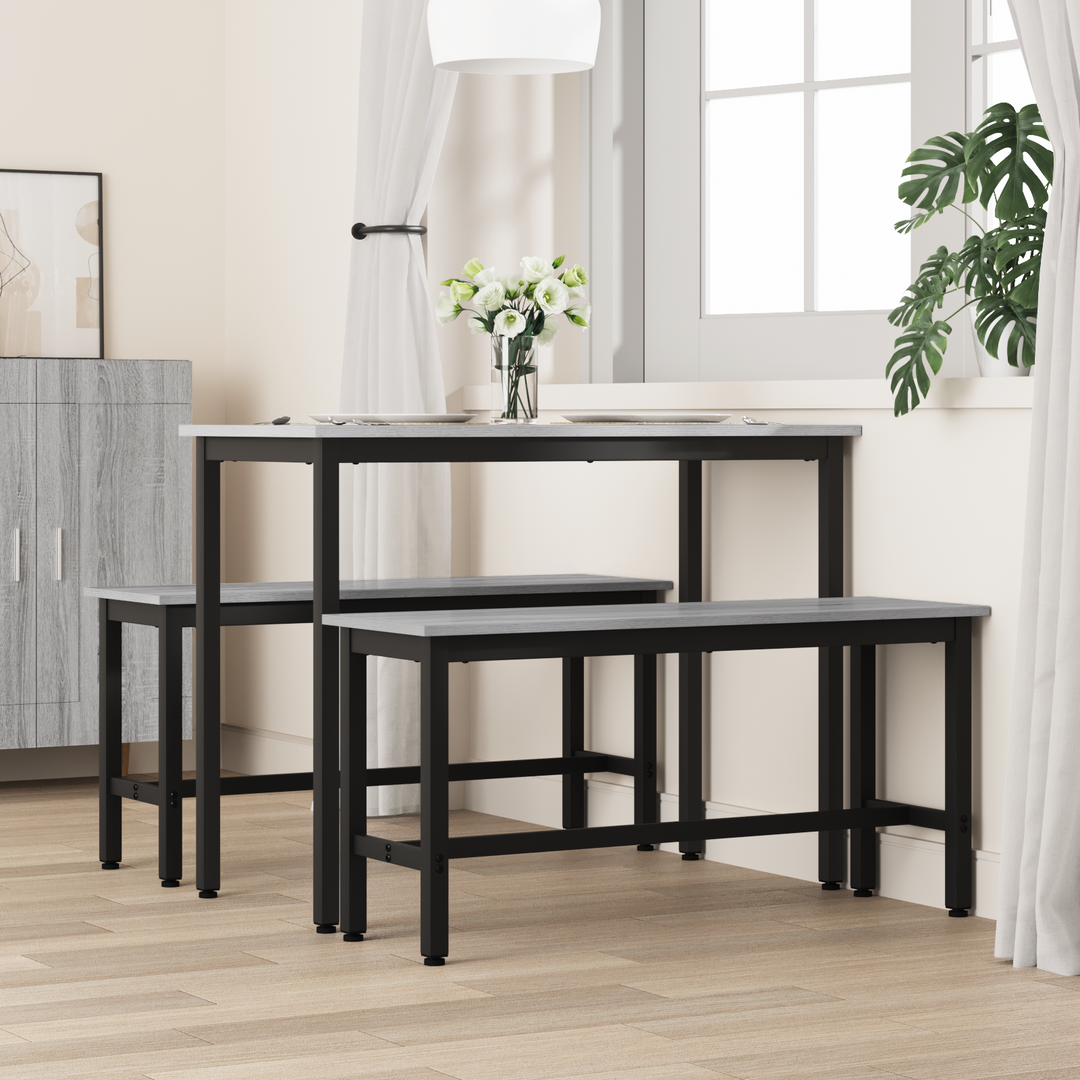Spisebænk Grå Sonoma 100 x 32,5 x 48,5 cm Ingeniørtræ og stål