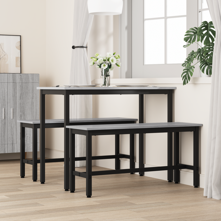 Spisebænk Grå Sonoma 100 x 32,5 x 48,5 cm Ingeniørtræ og stål