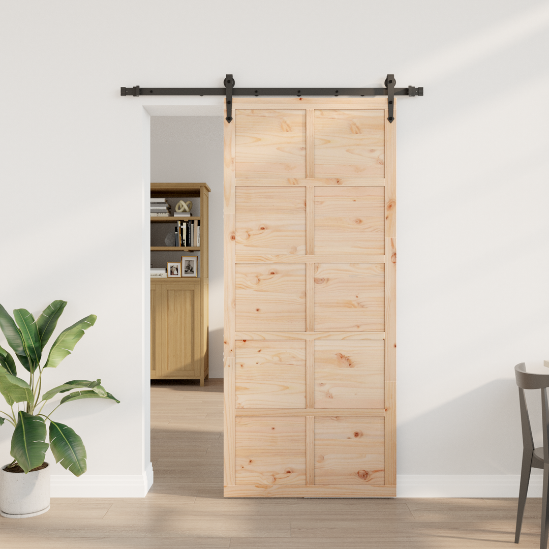 Skydedør Naturfarvet 80 x 208 cm Massivt fyrretræ