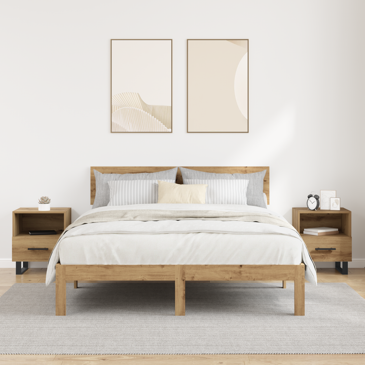 Natskab 2 pcs Artisan Egetræ 40 x 35 x 47,5 cm Konstrueret træ