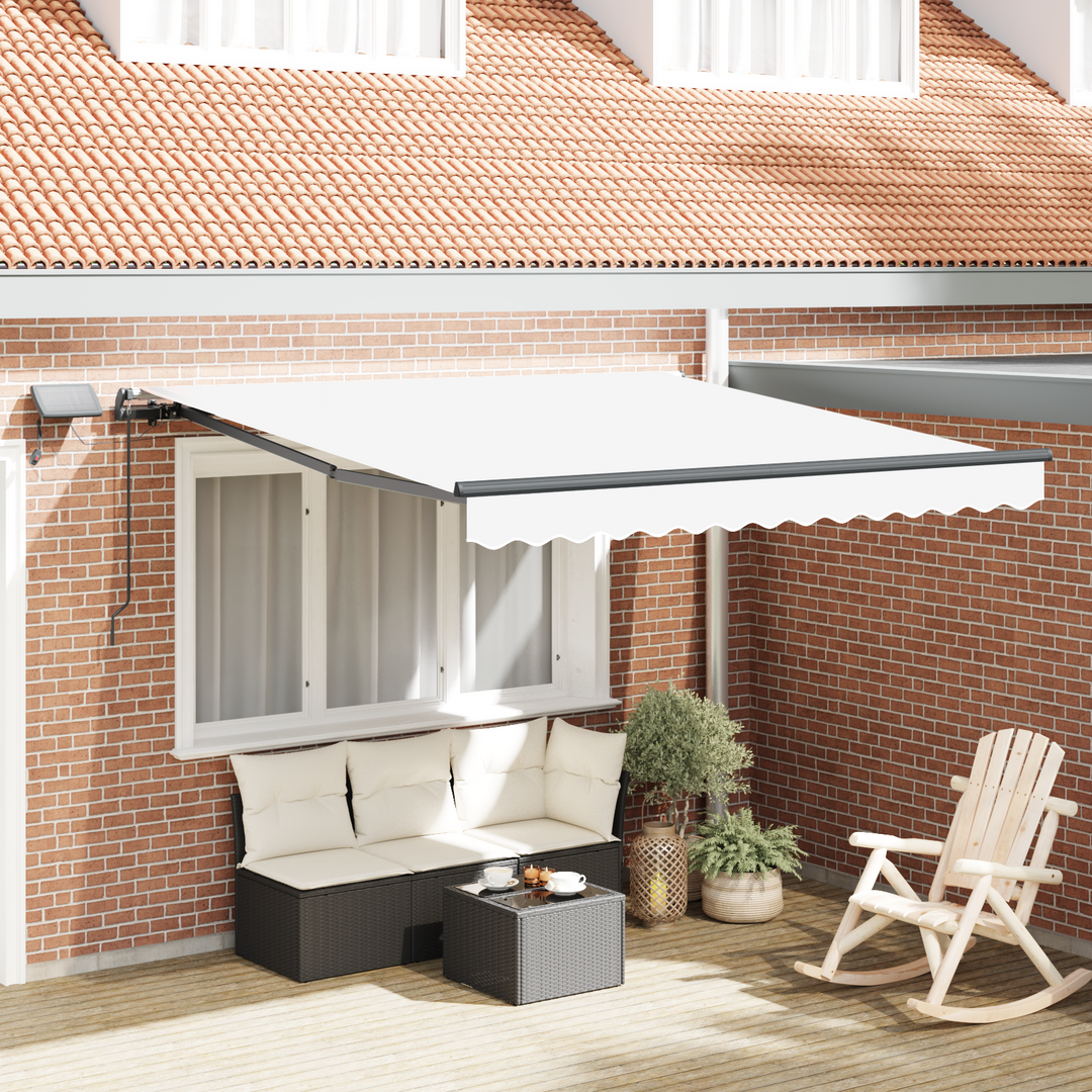 Udtrækkelig markise Hvid 300 x 250 cm Stof og aluminium