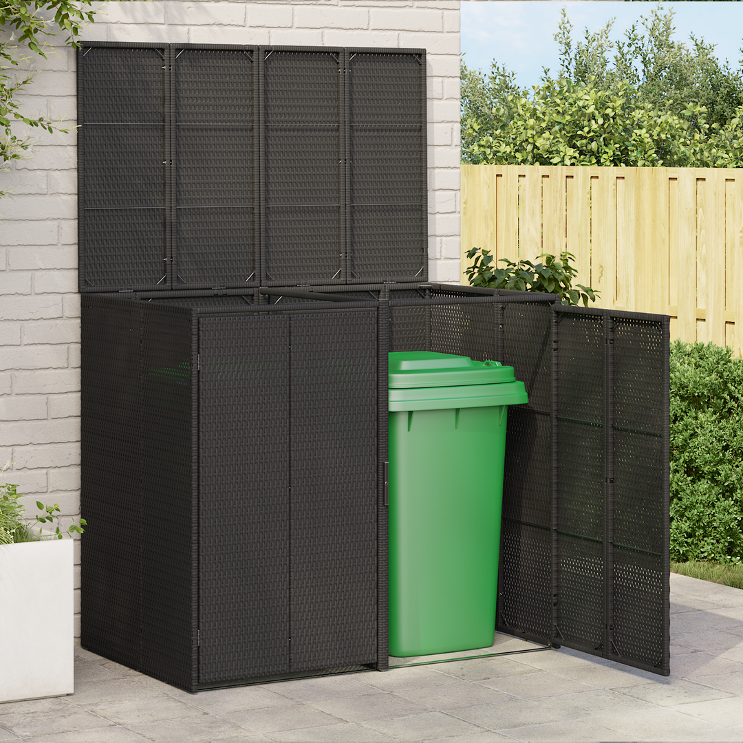 Affaldsbin boks 2 pcs Sort 130 x 80 x 115 cm Polyethylen