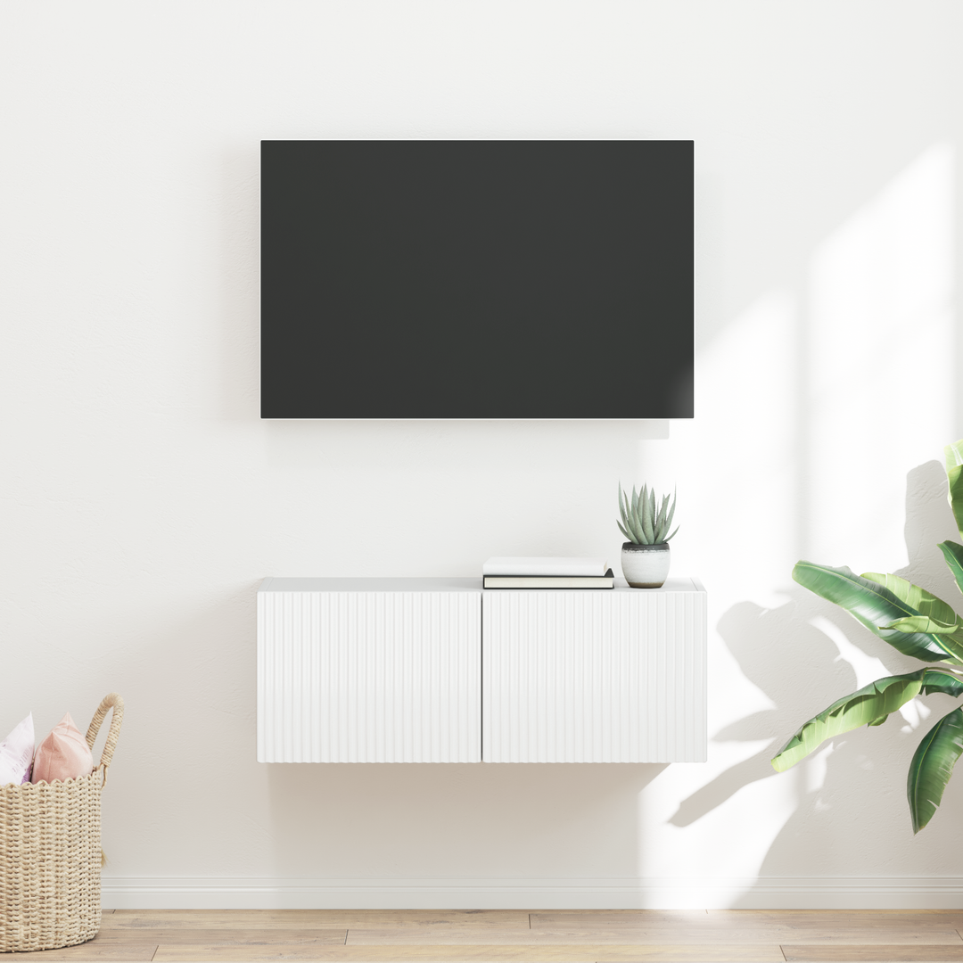TV vægskab Gloss Hvid 78,5 x 31 x 29,5 cm Konstrueret træ