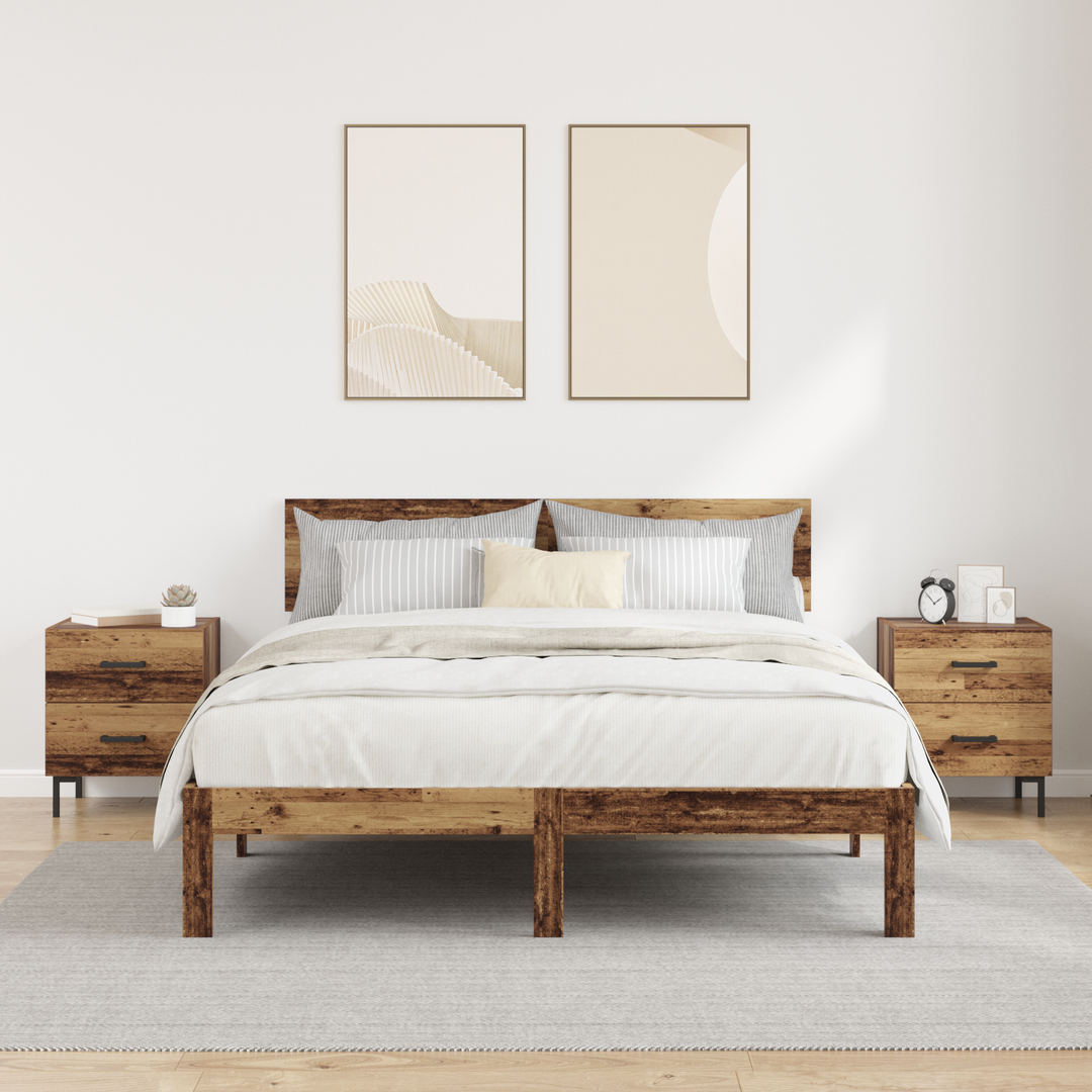 Natskab 2 pcs Gammelt træ 40 x 35 x 47,5 cm Konstrueret træ