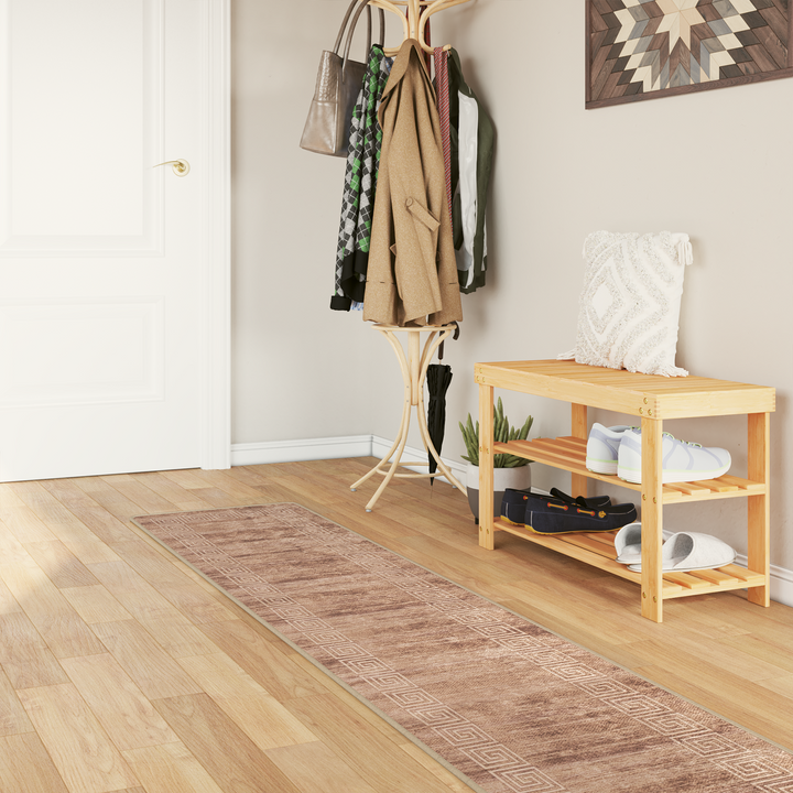 Tæppe Runner MARSA Hvid 50 x 400 cm Polyester og PVC