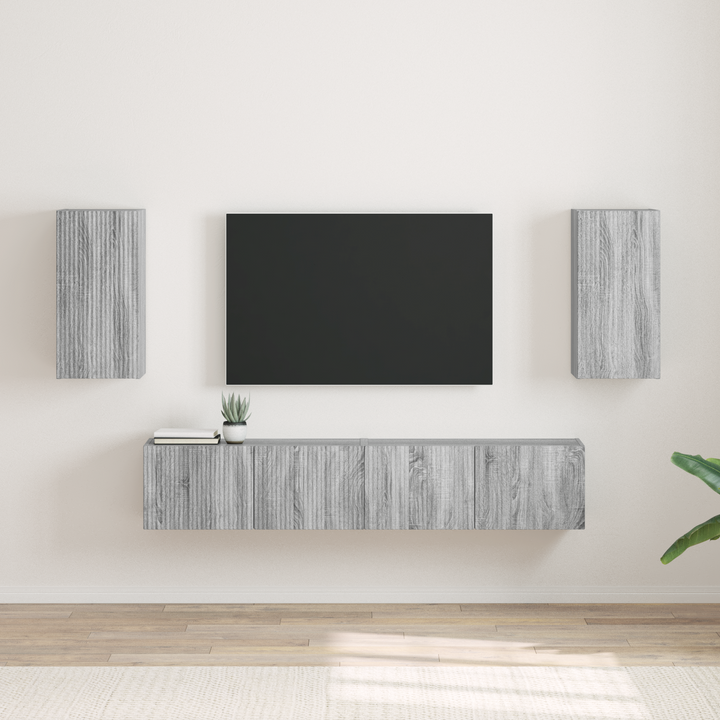 TV vægskab 2 pcs Grå Sonoma 30 x 31 x 60 cm Konstrueret træ