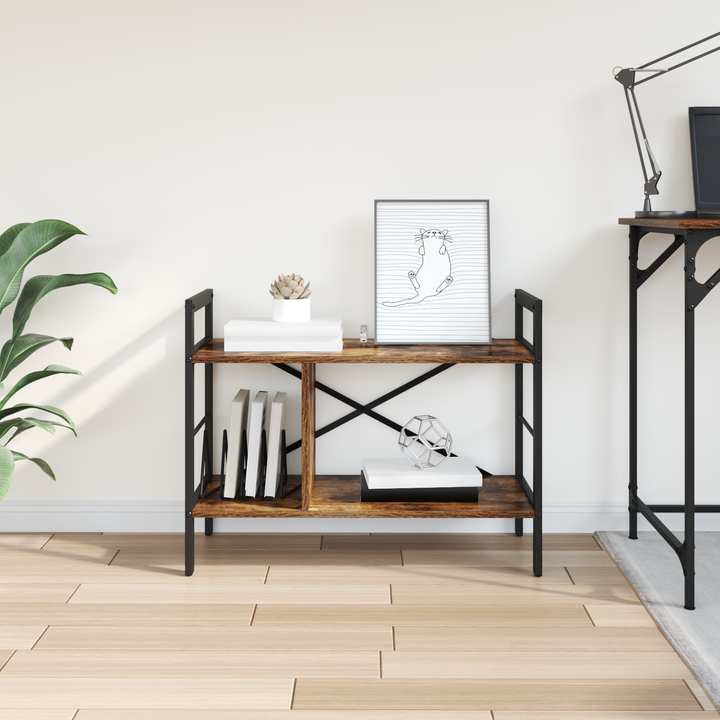 Bogreol Røget eg 75 x 30 x 58,5 cm Konstrueret træ