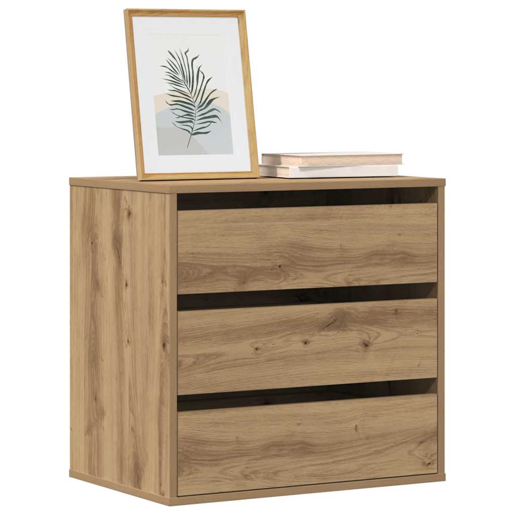 kommode til hjørne 60x41x58 cm konstrueret træ egetræsfarve