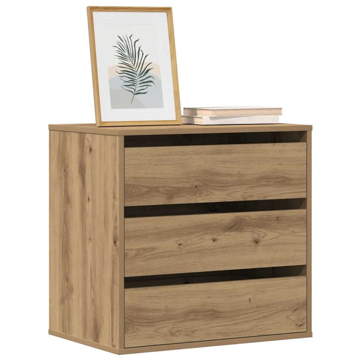 kommode til hjørne 60x41x58 cm konstrueret træ egetræsfarve