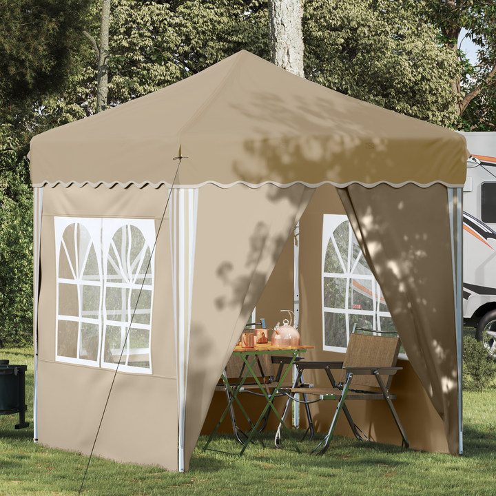 Pop-up Festtelt 195 x 195 x 245 cm Cremefarvet Oxford stof
