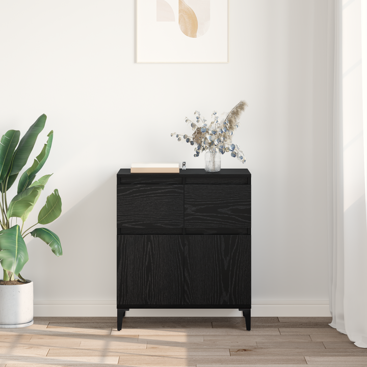 Sideboard Sort eg 60 x 35 x 70 cm Ingeniørt træ og jern