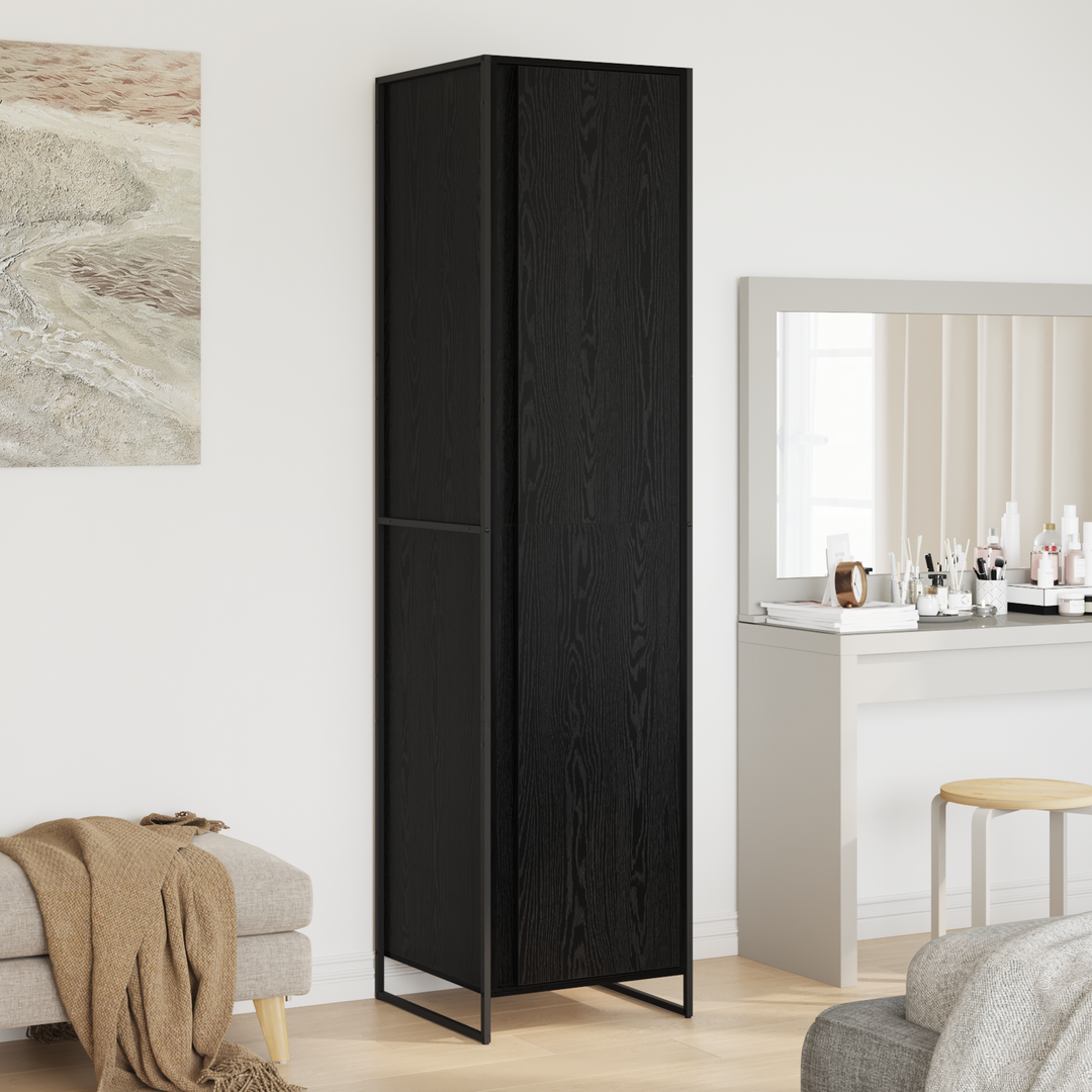 Warderobe med dør Sort eg 50 x 50 x 200 cm Konstrueret træ