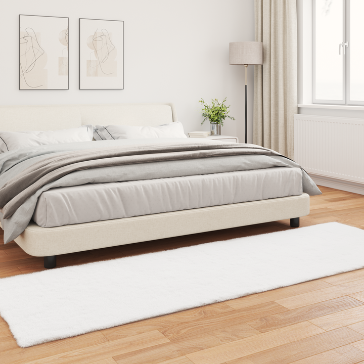 Skridsikker tæppe af kunstig kaninpels OLITE Hvid 80 x 250 cm