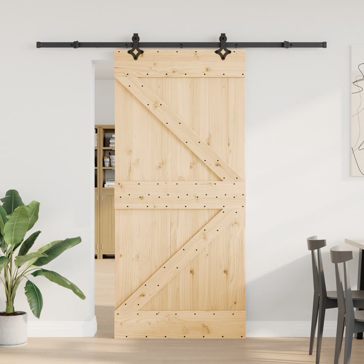 Skydedør NARVIK Naturfarvet og sort 95 x 210 cm (213,5 cm)