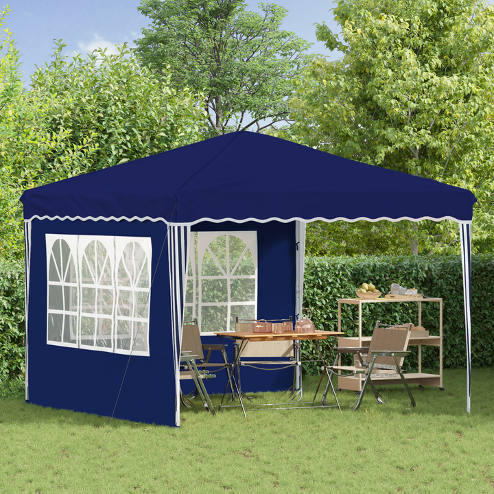 Pop-up Festtelt 288 x 288 x 245 cm Blå Oxford stof