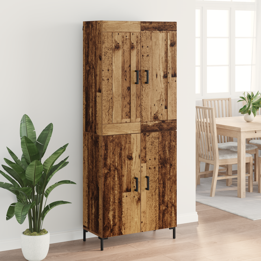 Highboard 2 pcs Gammelt træ Konstrueret træ