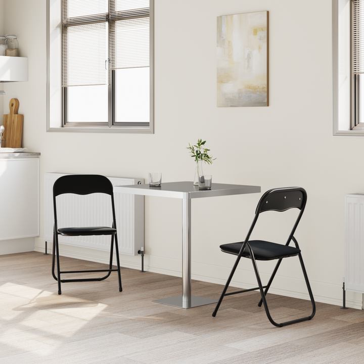 Sammenklappelig stol 2 pcs Sort 48 x 44 x 78 cm Fløjl