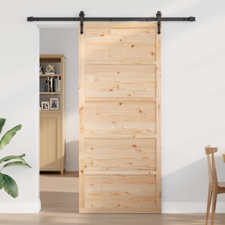 Ladedør Naturfarvet 80 x 2,5 x 208 cm Massivt fyrretræ