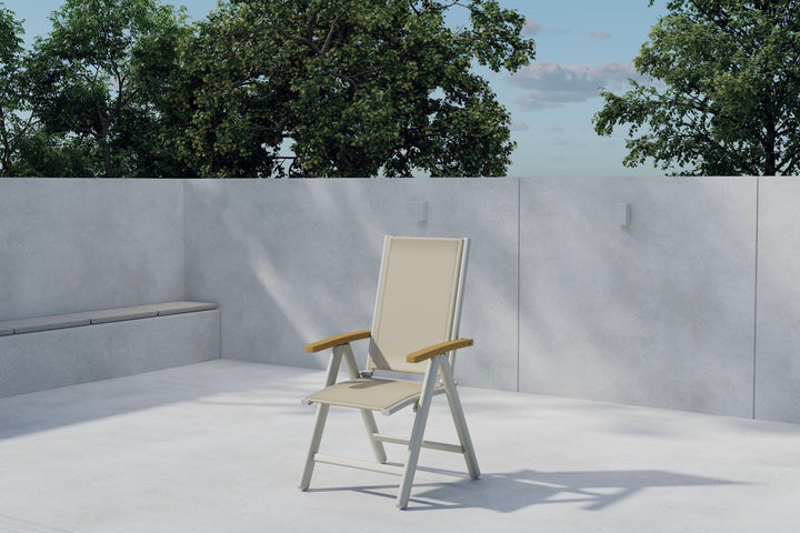 Venture Home Panama Light 5-positions stol 2-pak beige/teak