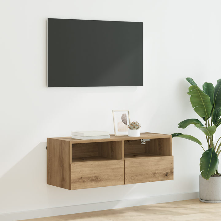 TV vægskab Artisan Egetræ 80 x 30 x 30 cm Konstrueret træ
