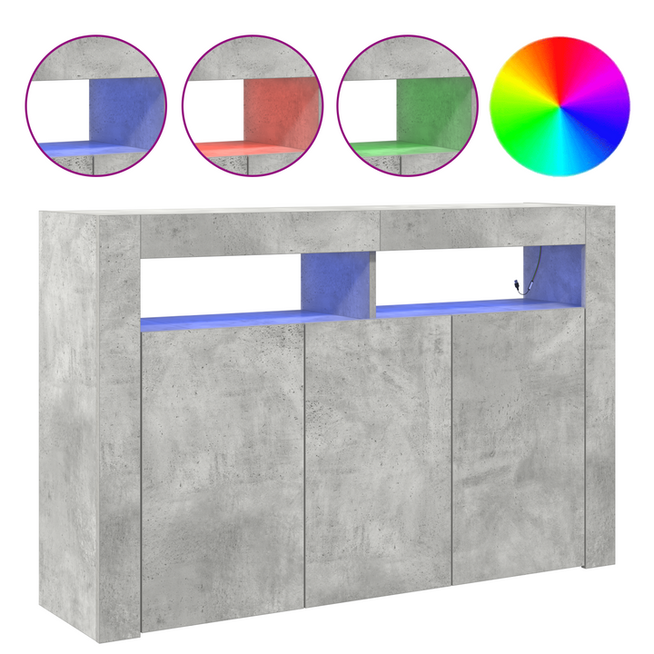 Sideboard Beton Grå 116 x 30 x 75 cm Konstrueret træ