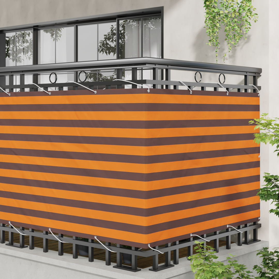 Altan Skærm Orange og Brun 110 x 800 cm Oxford stof