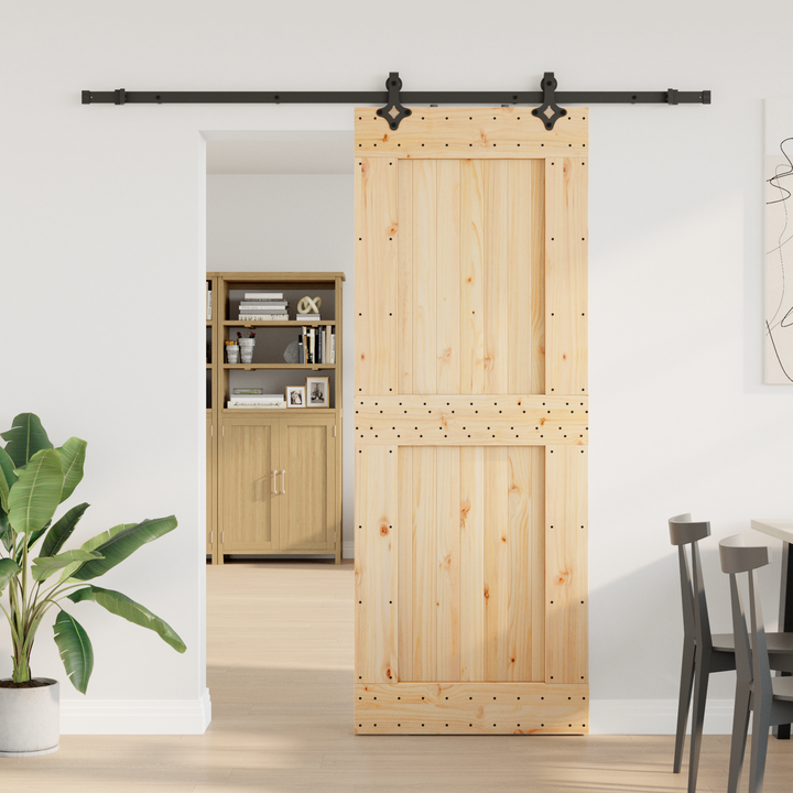 Skydedør NARVIK Naturfarvet og sort 85 x 210 cm (213,5 cm)